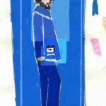 dessin d'un homme en pijama bleu